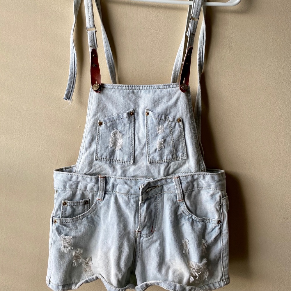 White washed overalls